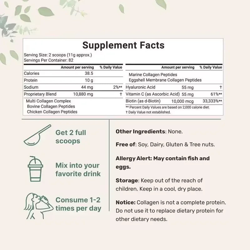 Premium Multi-Collagen Peptides Powder Optimal Health and Wellnes